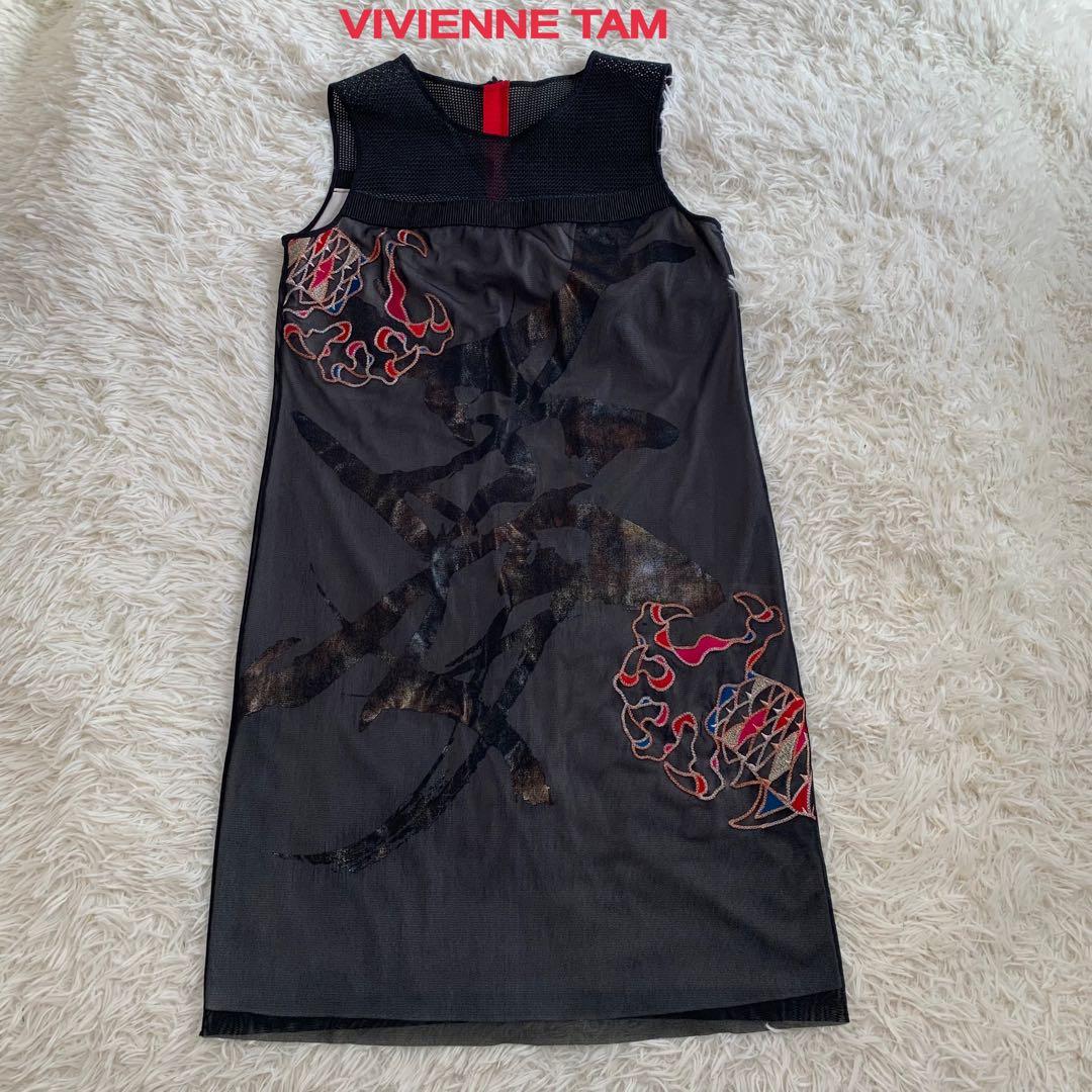 ☆美品☆VIVIENNE TAM 龍刺繍入りノースリーブワンピース - メルカリ