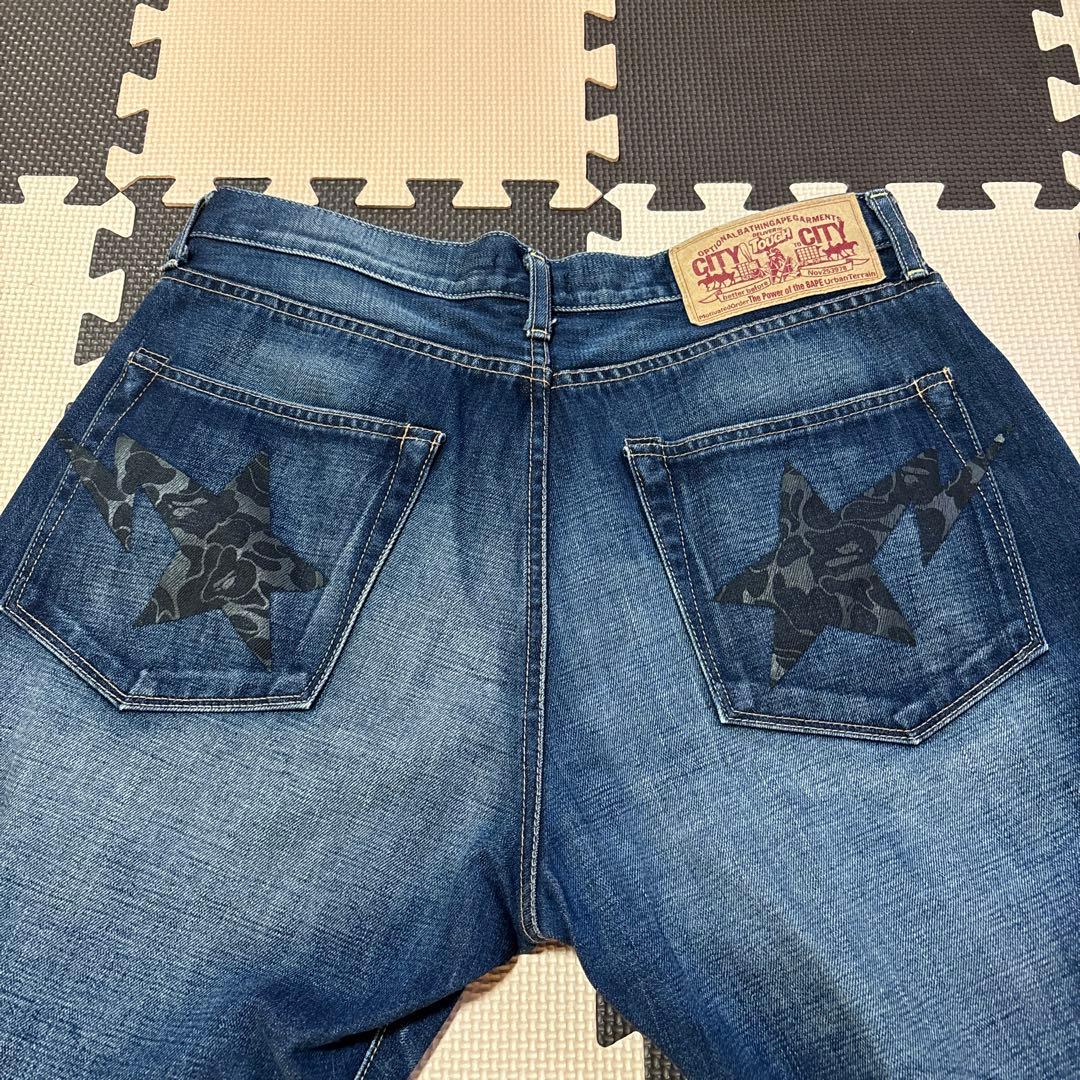 アベイシングエイプ　青山限定スタープリントデニム　サイズM アベイシングエイプ 青山限定スタープリントデニム サイズM 2026年最新