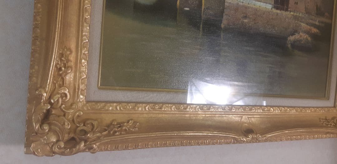 原田彰夫 早春譜 油彩 額装 f10フランス風景