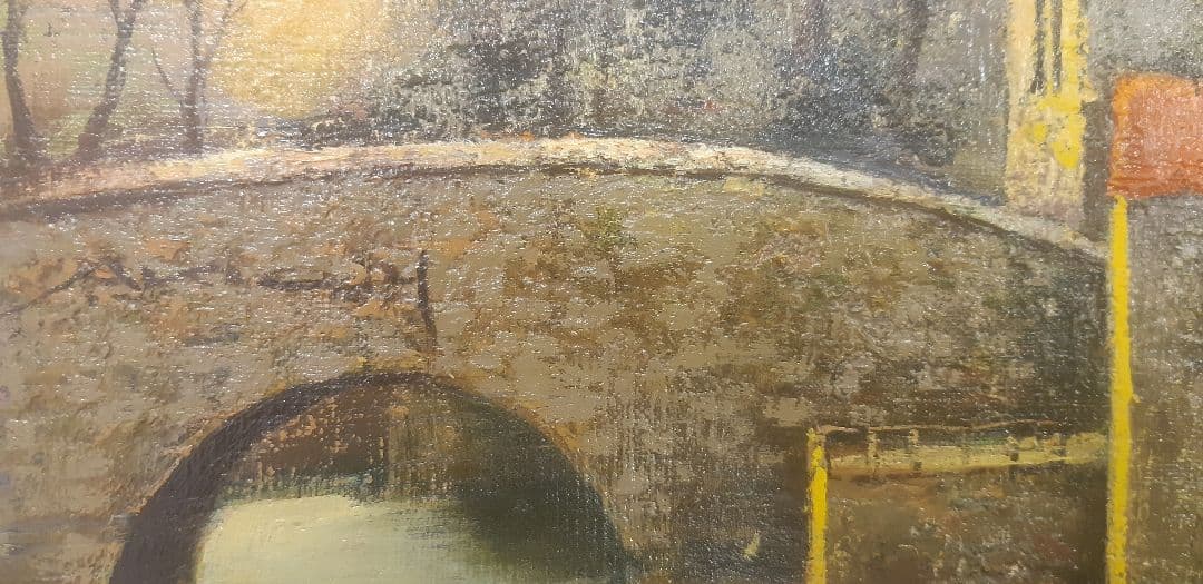 原田彰夫 早春譜 油彩 額装 f10フランス風景