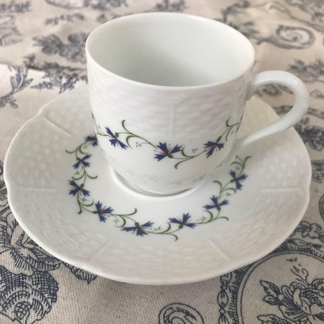 リモージュ レイノー ブルーエ 矢車菊のカップ&ソーサー デミタス