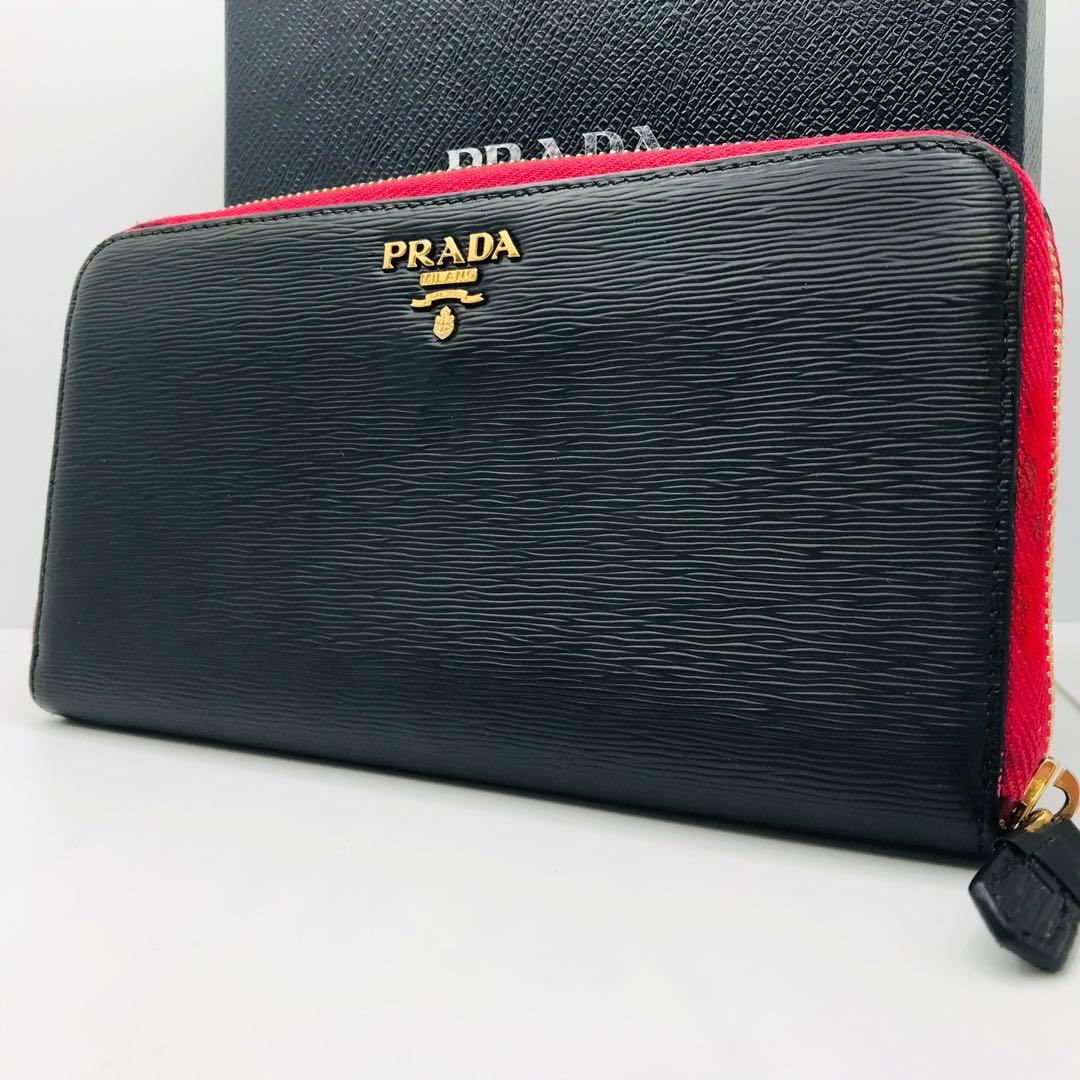 PRADA✨長財布 ラウンドファスナー ヴィッテロレザー カード20枚収納 黒
