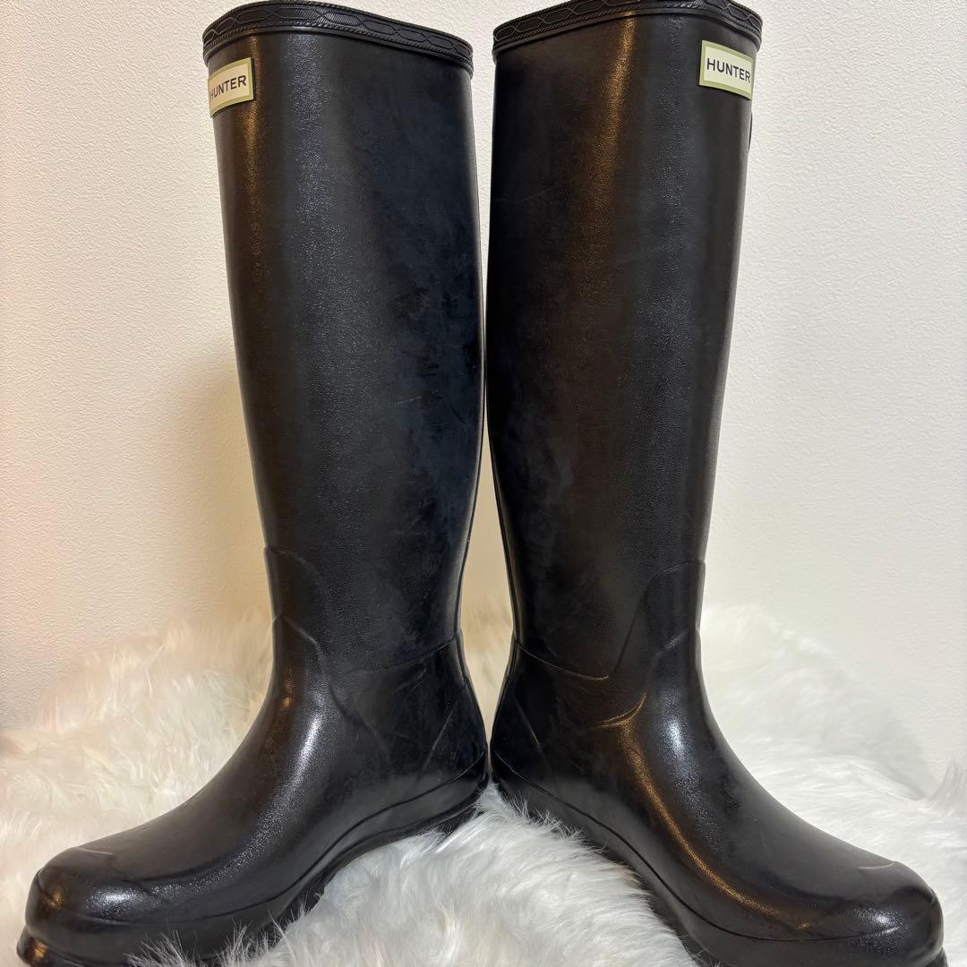 HUNTER 希少モデル ブラック カーキ 長靴 39(25cm) 雪 防水 雨 | 激安