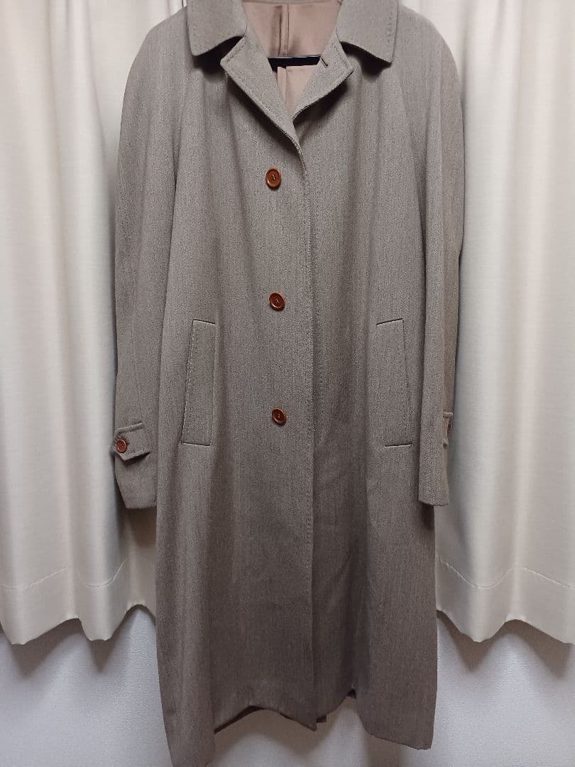 バーニーズニューヨークグレージュウールコート イタリア製 size46