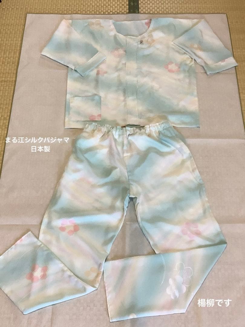 長襦袢反物から仕立てたシルクパジャマ ⑰