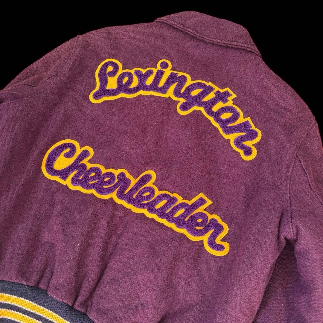 80s 90s アメリカ製 Delong ワッペン付き ボタン スタジャン 40