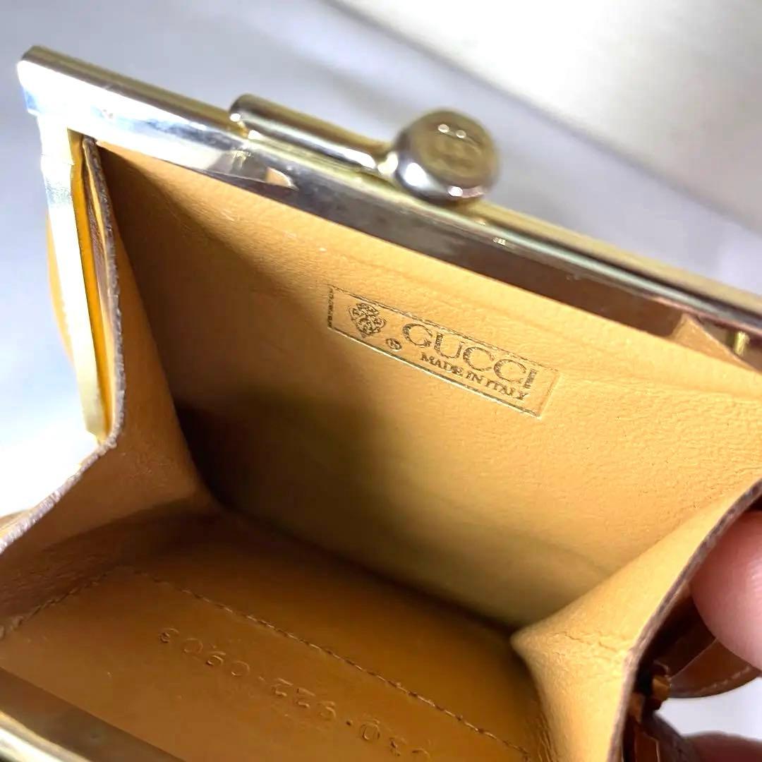 番号15 美品 【グッチ】 インターロッキングG がま口 コインケース GG