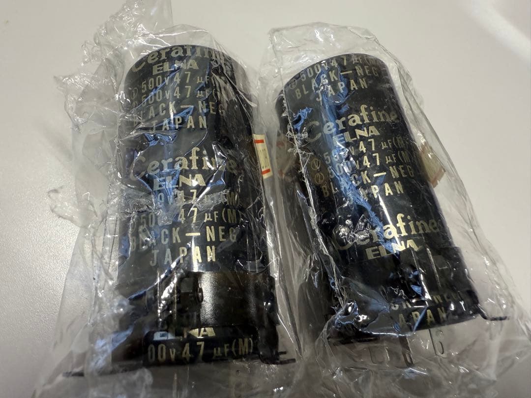 ELNA Cerafine/セラファイン コンデンサー 500V-47uF ELNA ブロックコンデンサー。エルナセラファイン500V47x2 Cerafine