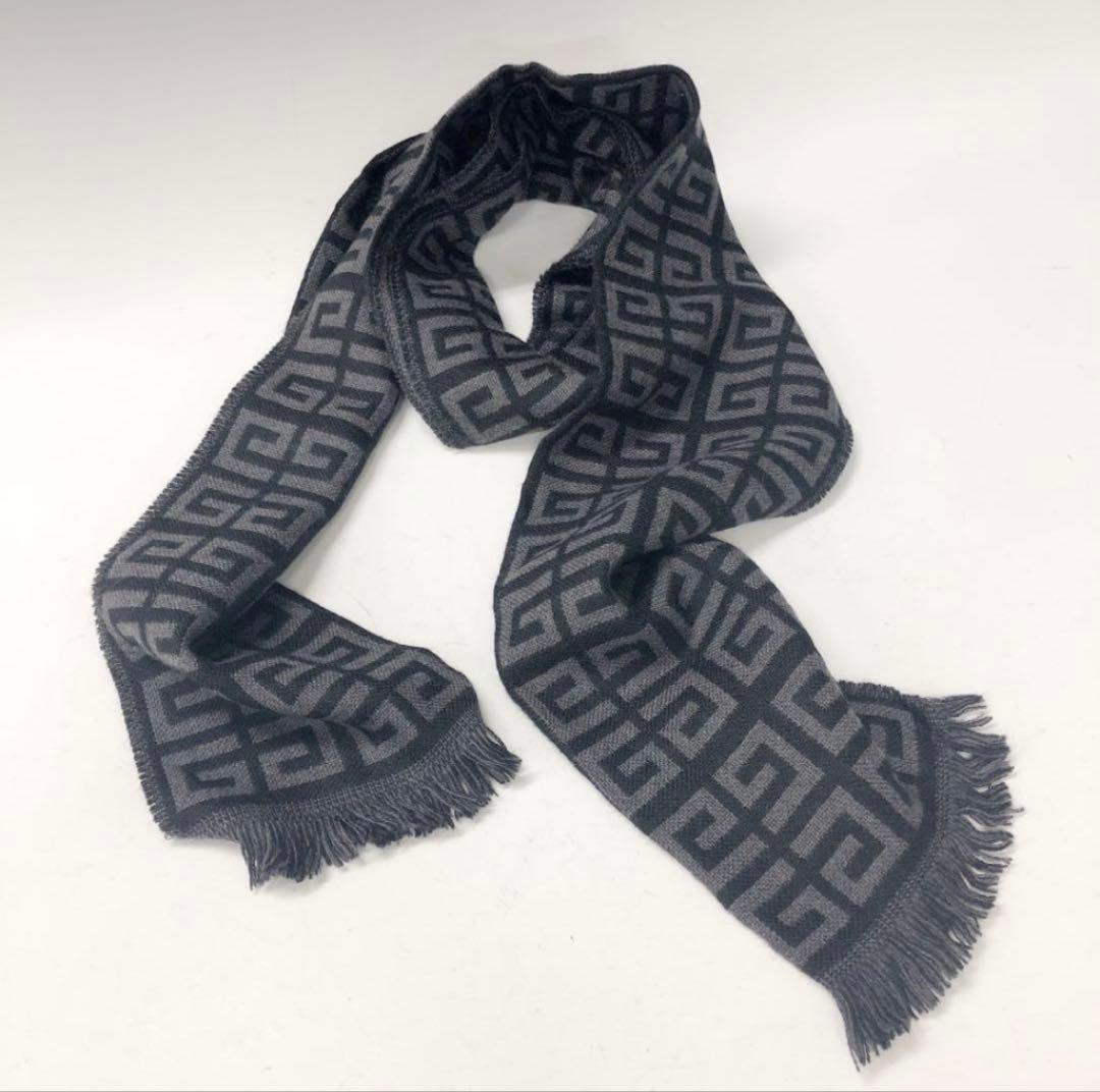 GIVENCHY マフラー ストール 4G ロゴ 黒 グレー yvnlazy着用 - メルカリ
