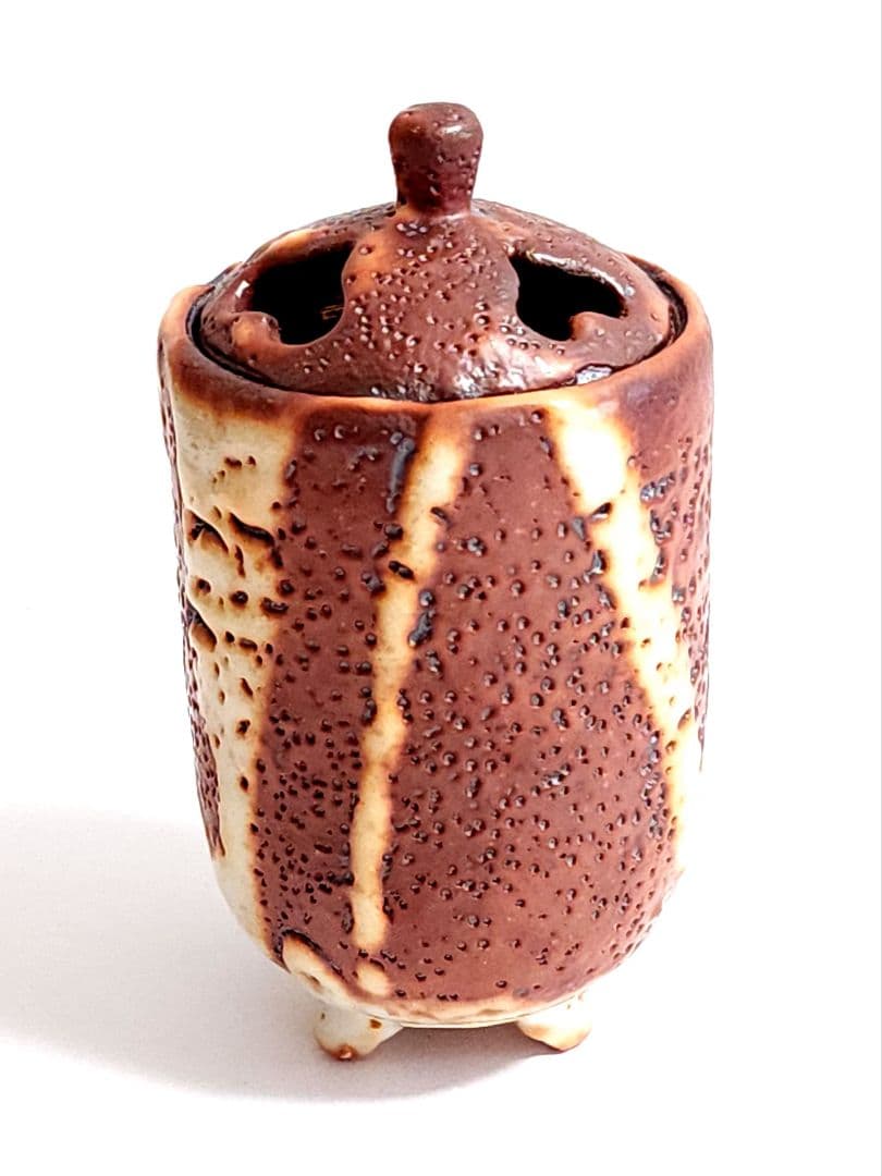 小林武春 赤志野 香炉 共箱/陶歴