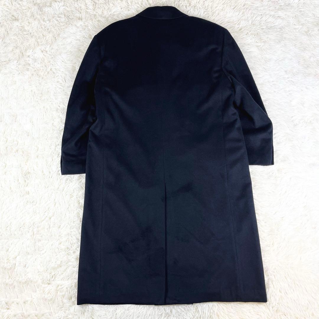 SILKY CASHMERE カシミヤ100% チェスターコート ダブル 紺色 メンズ