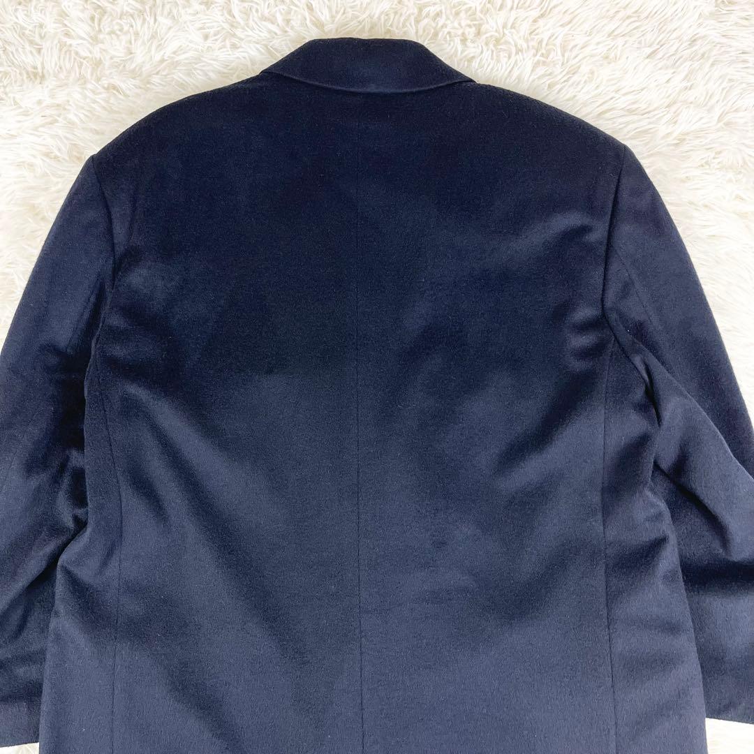 SILKY CASHMERE カシミヤ100% チェスターコート ダブル 紺色 メンズ