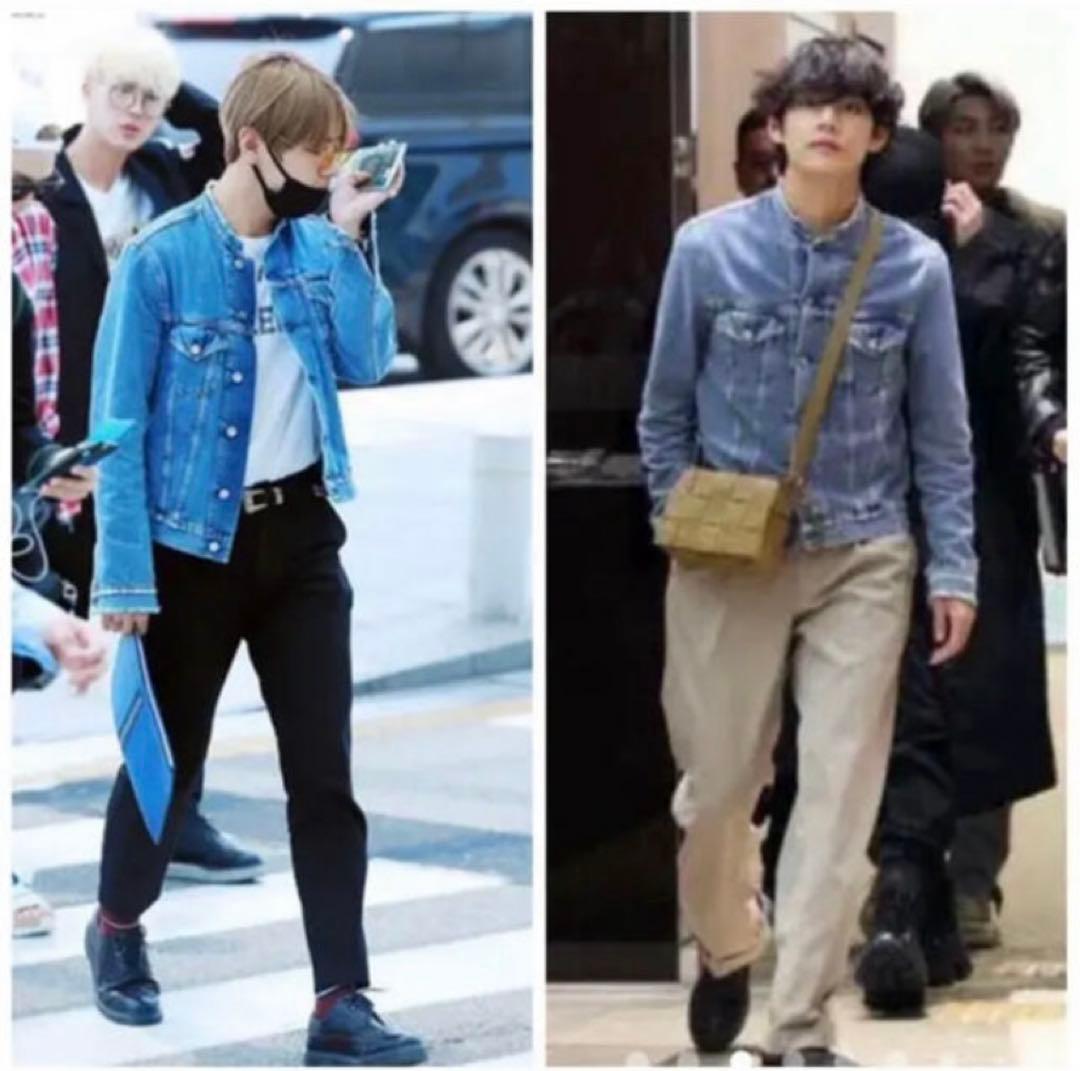 Acne studious】BTSテテ着用 ノーカラーデニムジャケット - メルカリ