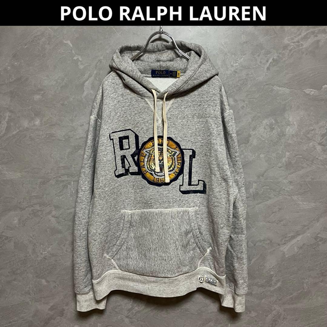 現行 タグ ポロ ラルフローレン メンズ タイガー ワッペン パーカー M 希少 現行タグ ポロラルフローレン タイガー ワッペン パーカー M