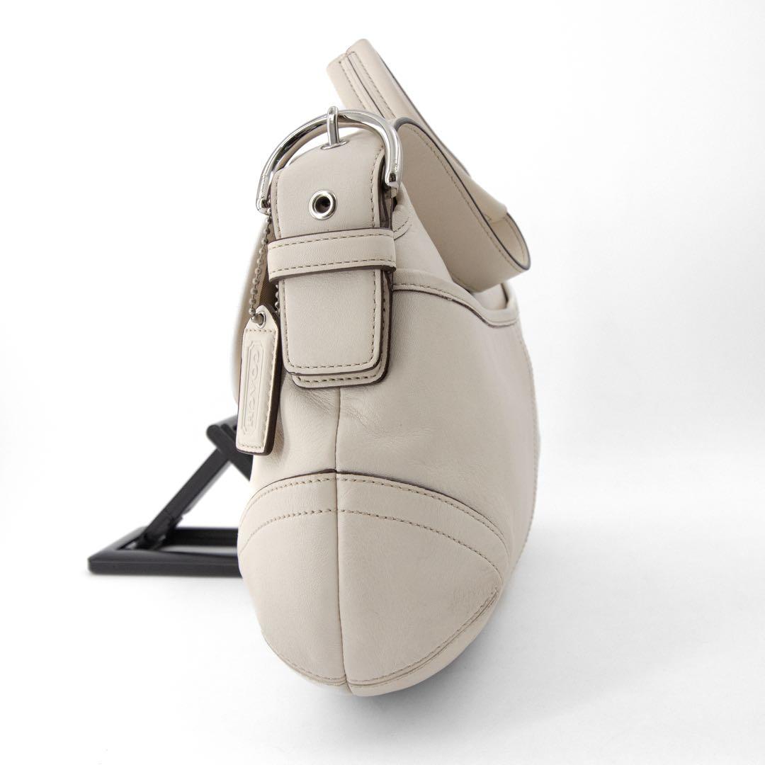 A105【美品】COACH／コーチ ソーホー ワンショルダーバッグ レザー 白