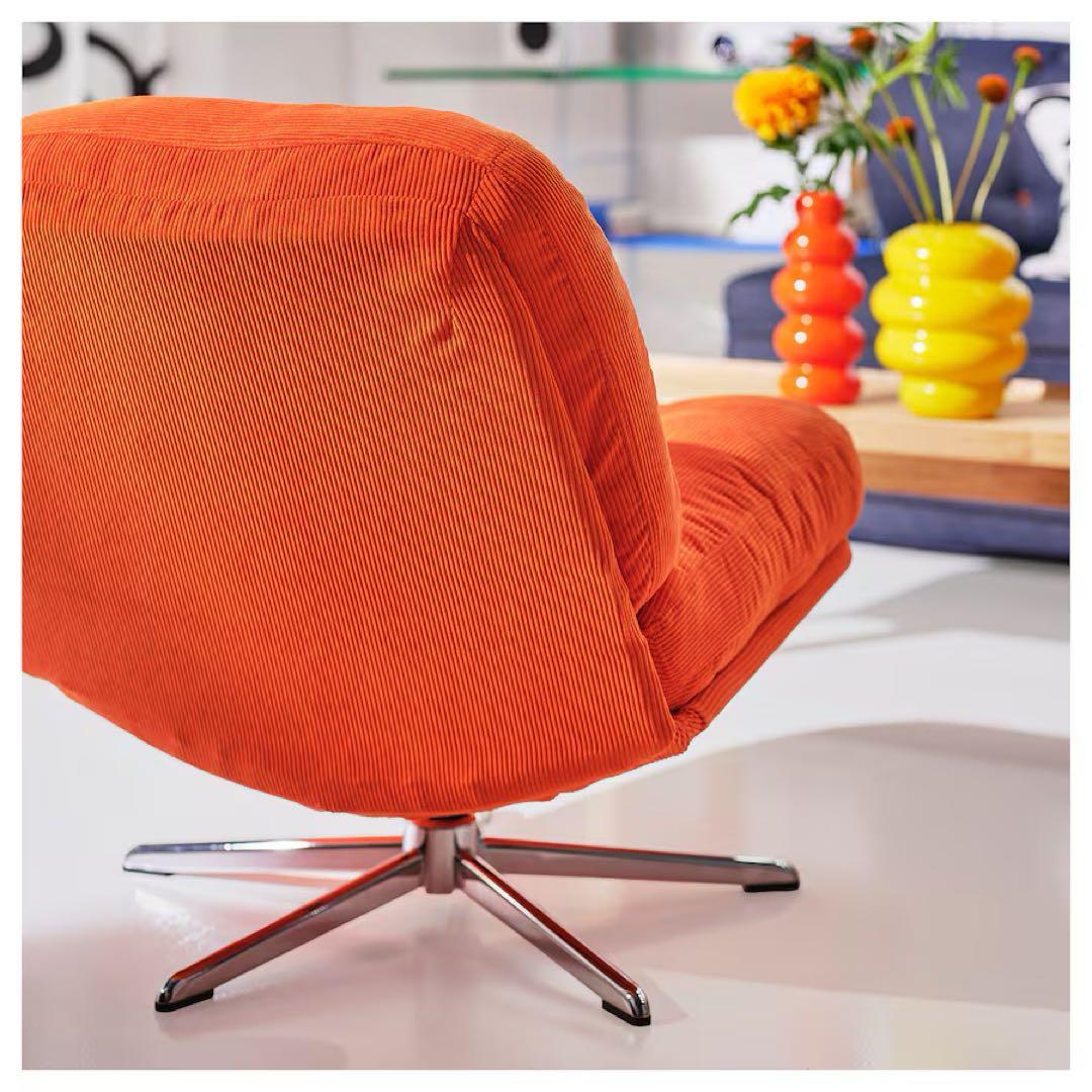 新品□未開封』】ディヴリンゲ IKEA 回転パーソナルチェア オレンジ