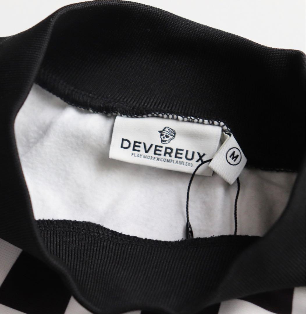 《デヴァローゴルフ》未使用 チェッカーフラッグ柄 モックネックトレーナー M