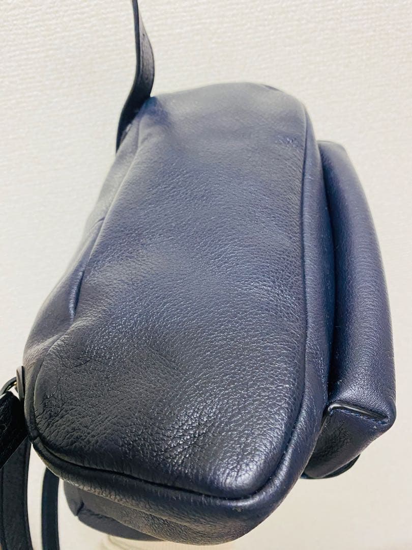 COACHコーチ ミニリュック ターンロック 巾着 ダークネイビー 革
