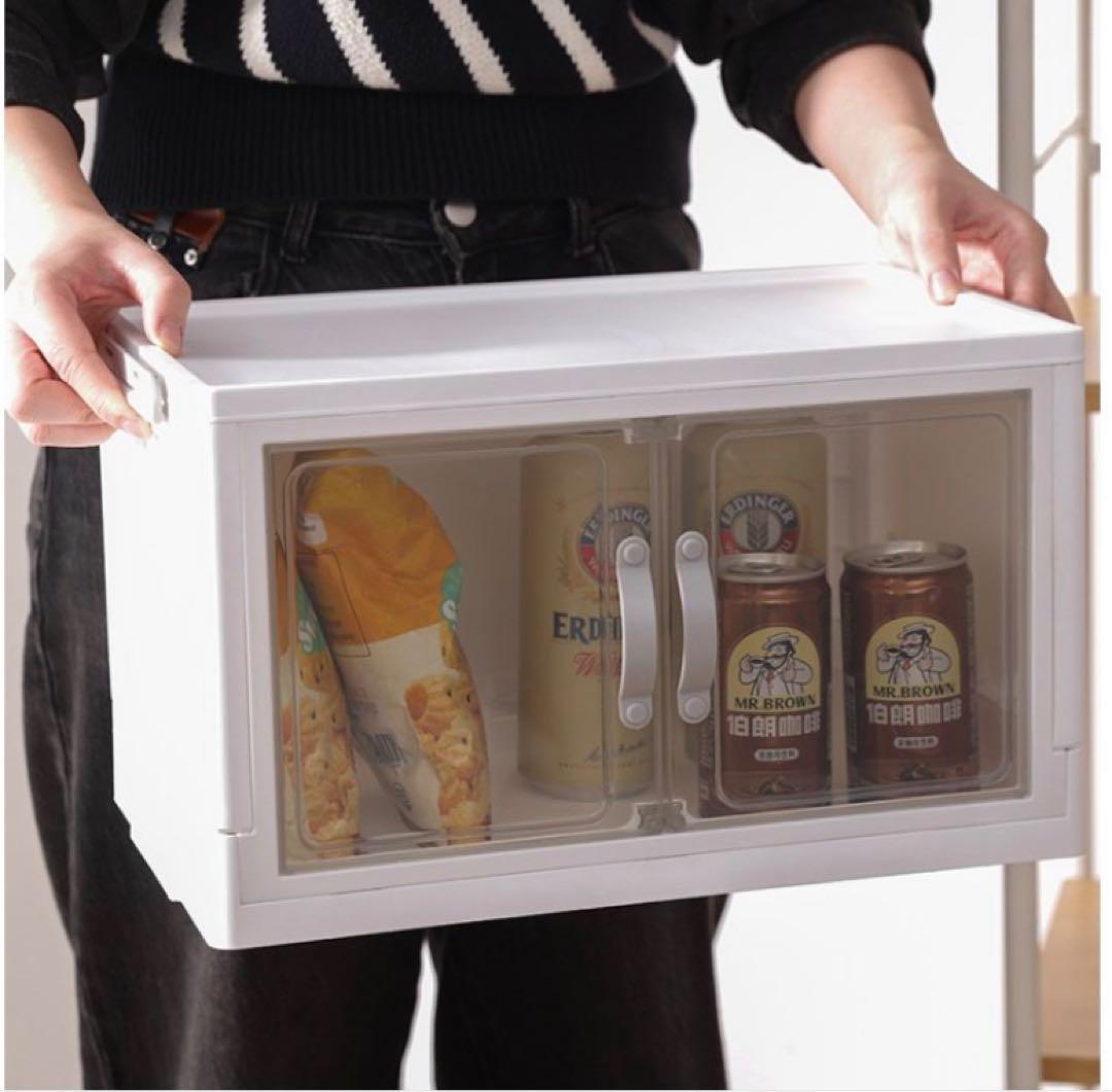 ダイソー ジョイントできる扉付折りたたみ収納ケース 大サイズ 2個