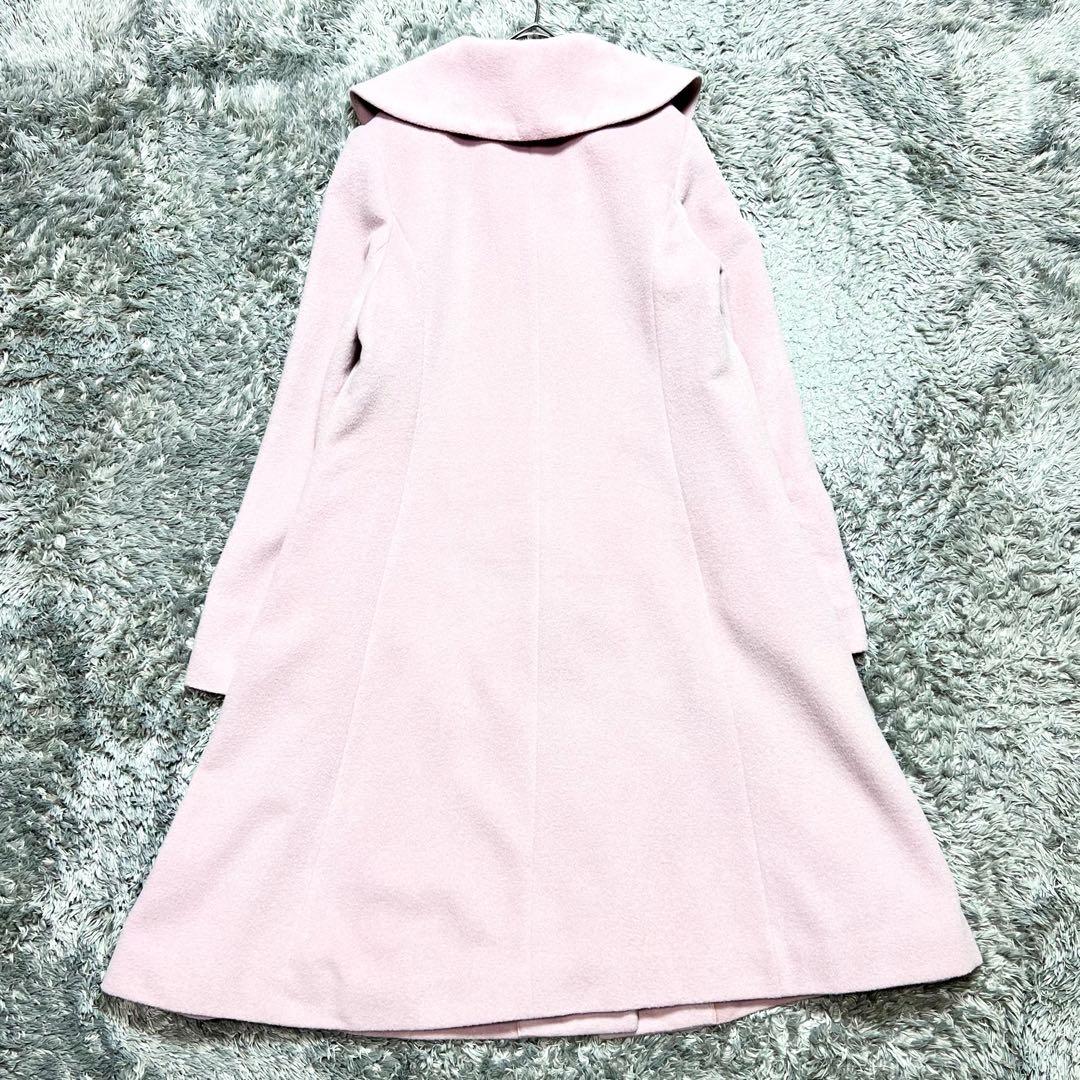 トゥービーシック アンゴラ ビッグカラーコート ピンク L相当 美品 TO