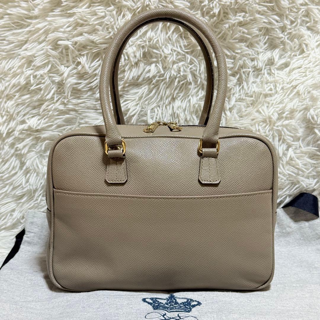 A.D.M.J ショルダーバッグ スワロフスキー ボストン ベージュ ビジュー