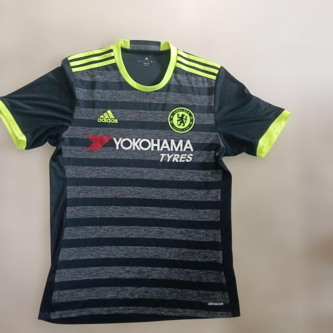 CHELSEA adidas シャツ ブラック/ライムＬサイズ CHELSEA adidas シャツ ブラック/ライムLサイズ