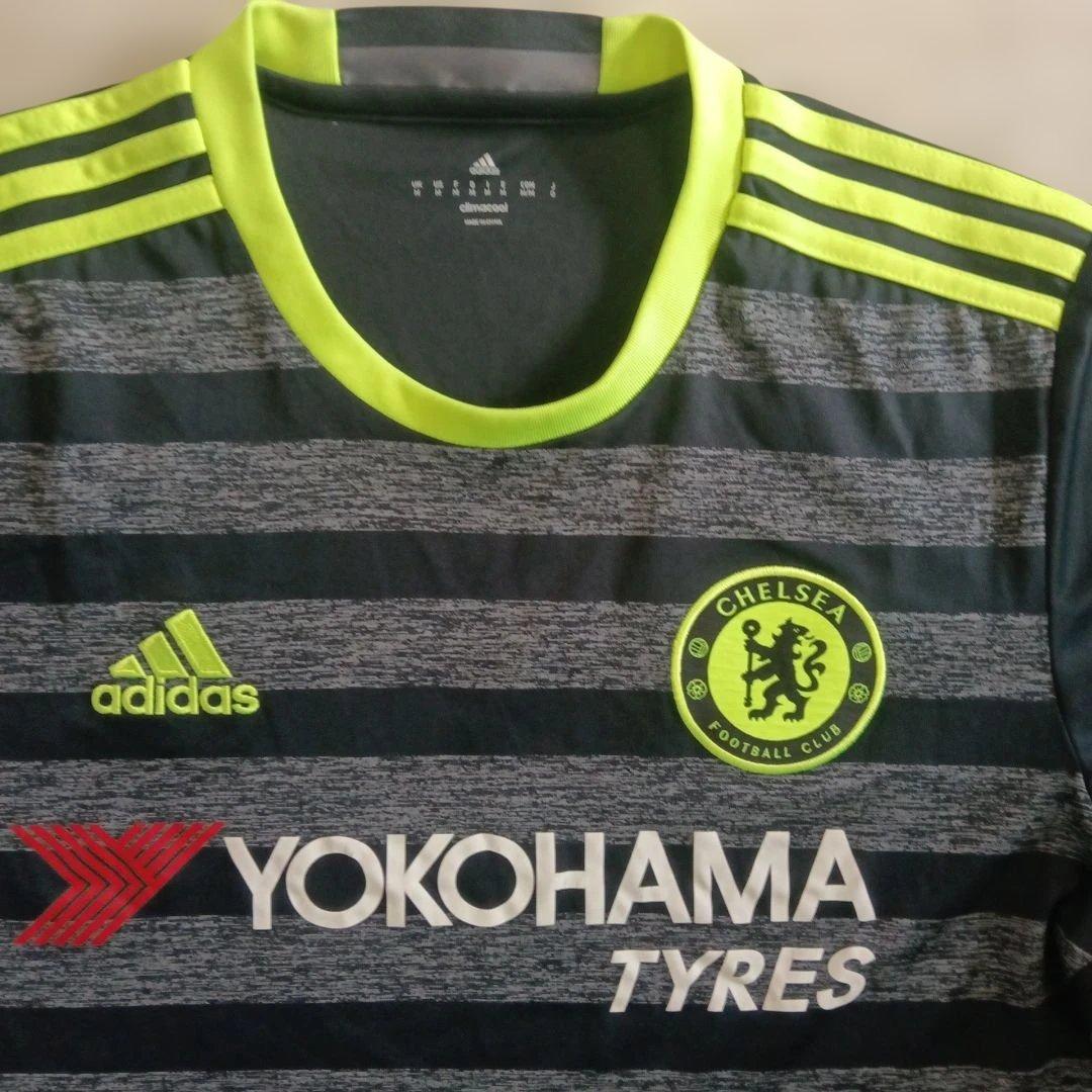 CHELSEA adidas シャツ ブラック/ライムLサイズ