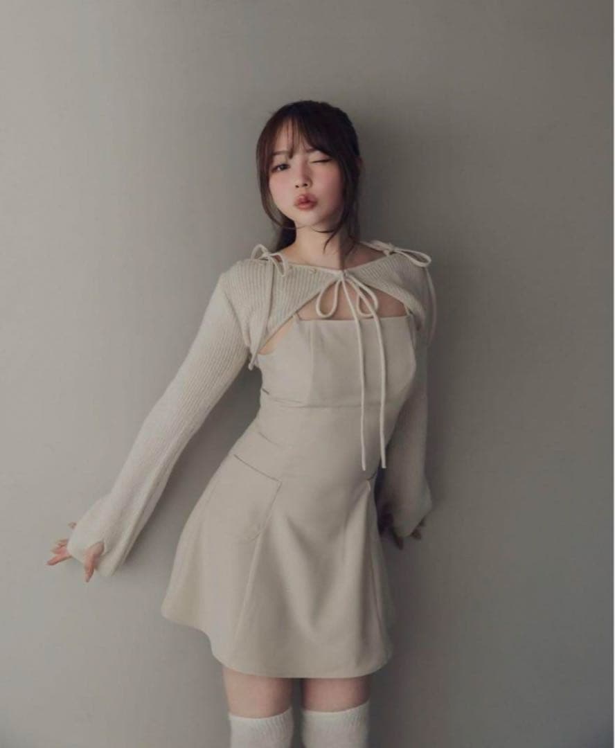 オンライン ストアファッション - andmary Lamia knit set mini dress