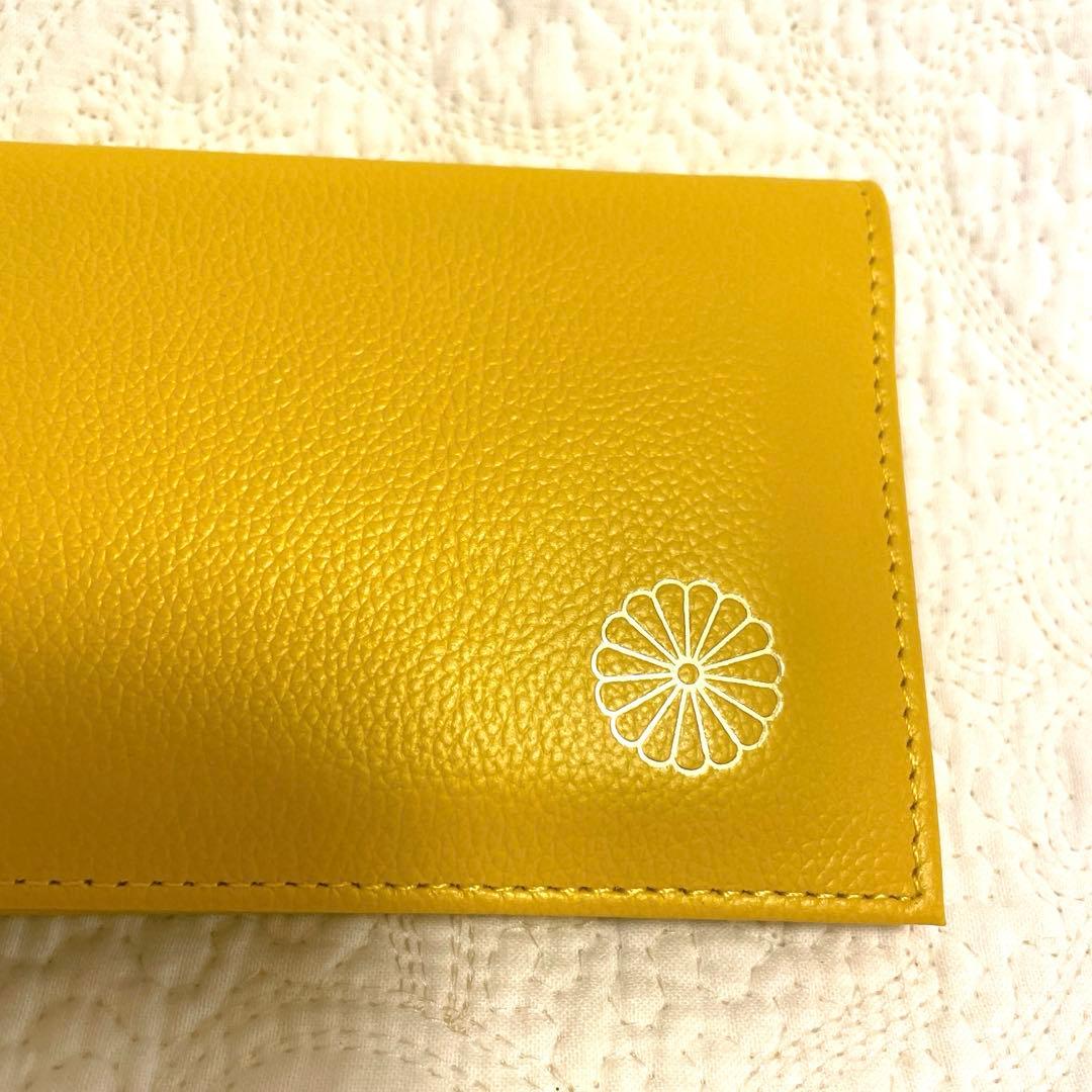 新品・未使用品】皇居財布 黄色 皇居東御苑限定品 長財布 菊御門 本革