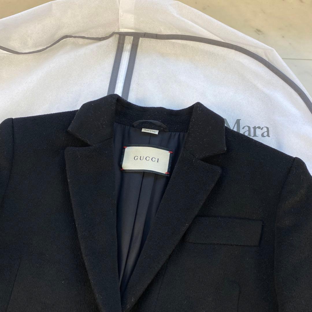 現行タグ◎GUCCI グッチ チェスターコート ウール ブラック 黒 近年