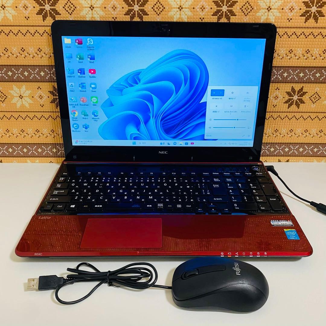 Y966 NECノートパソコンi7メモリ8G高速 Windows11オフィス付き Y966 NECノートパソコンi7メモリ8G高速 Windows11オフィス付き