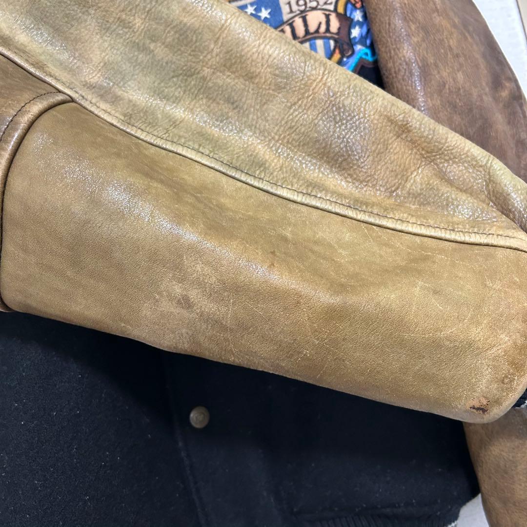 O'NEILL オニール【L】スタジャン バックロゴ レザー切替え 本革