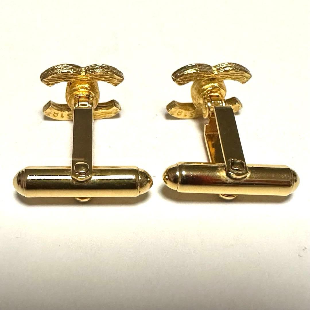 シャネル CHANEL カフスボタン カフスリンク ココマーク ゴールド 極美品