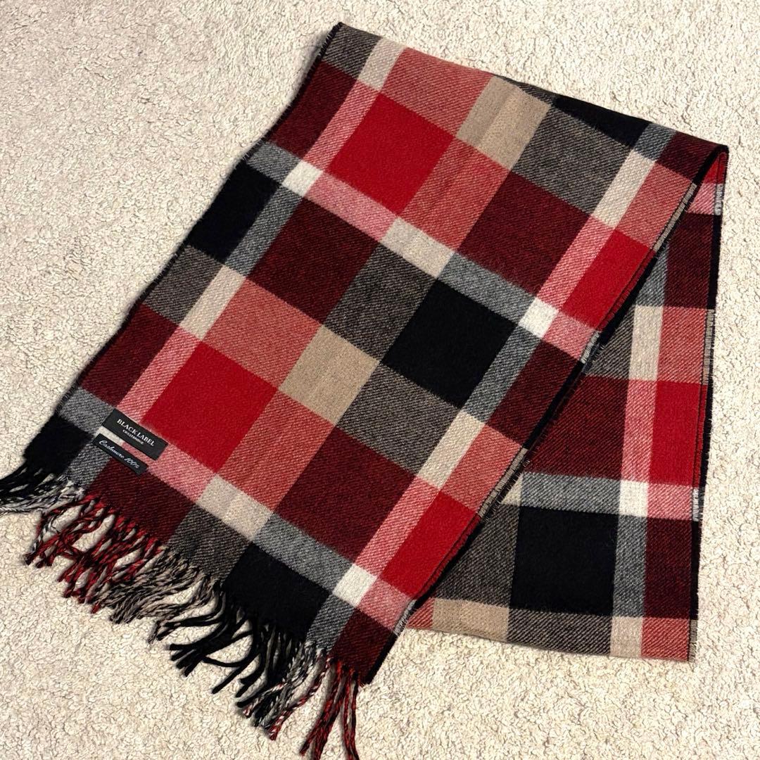 【週末限定値下げ】BLACKLABEL CRESTBRIDGEマフラーカシミヤ クレストブリッジチェックカシミヤマフラー（マフラー/ストール