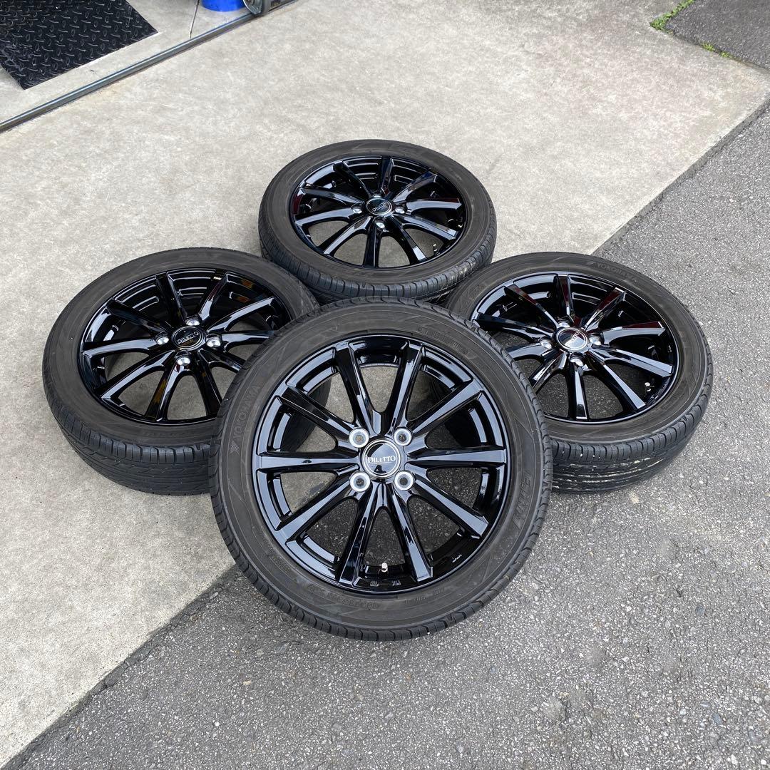 中古溝あり‼️ヨコハマ165/55R15 ホイールセット 軽自動車各種 送料