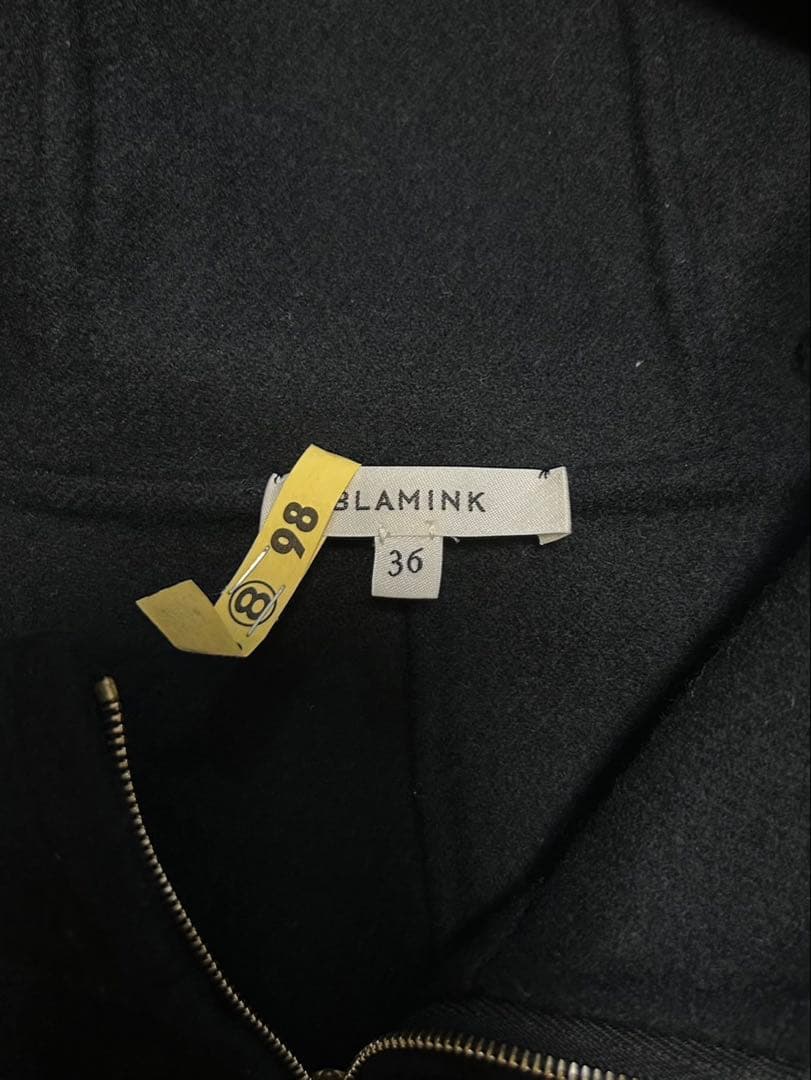 BLAMINK/フーデッドコート/size36/黒/ポンチョ/ダブルフェイス - メルカリ