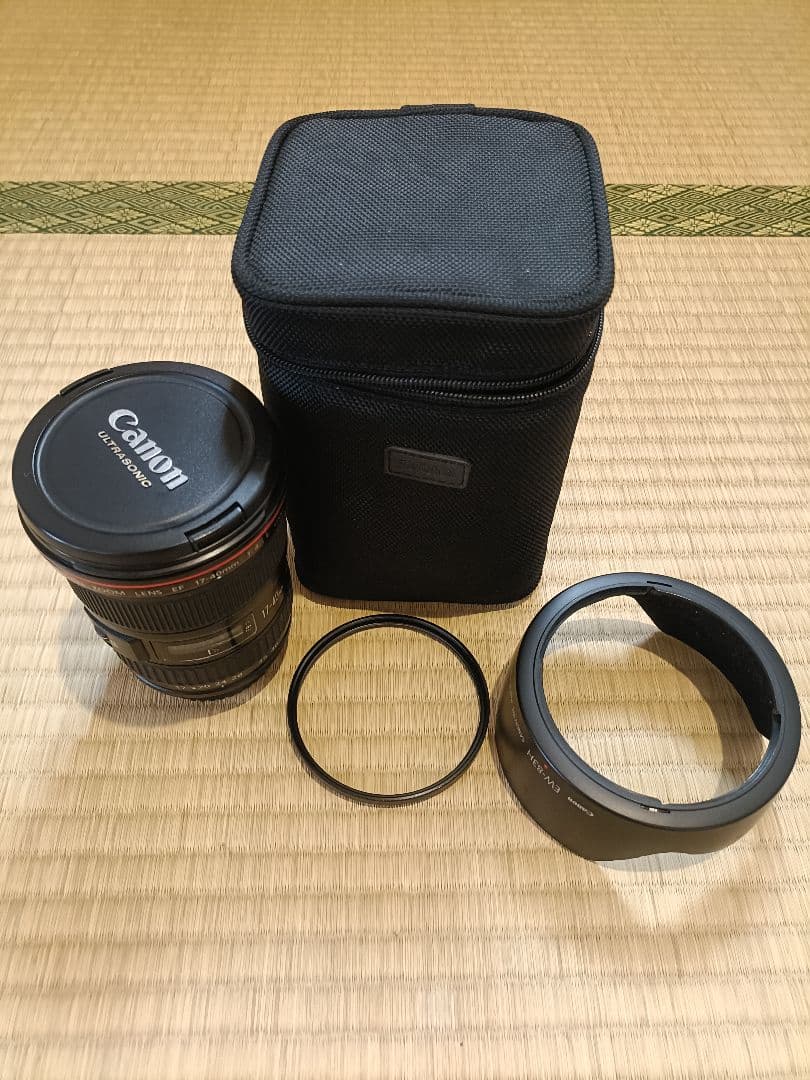 EF 17-40mm F4L USM フード レンズケース プロテクター付き 互換フード