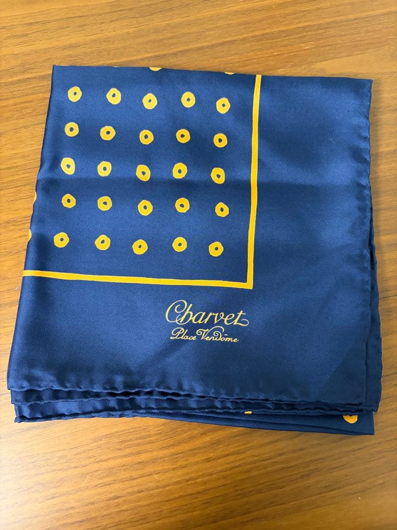 Charvet ドット柄スカーフ 3点（ブルー、ホワイト、ネイビー）