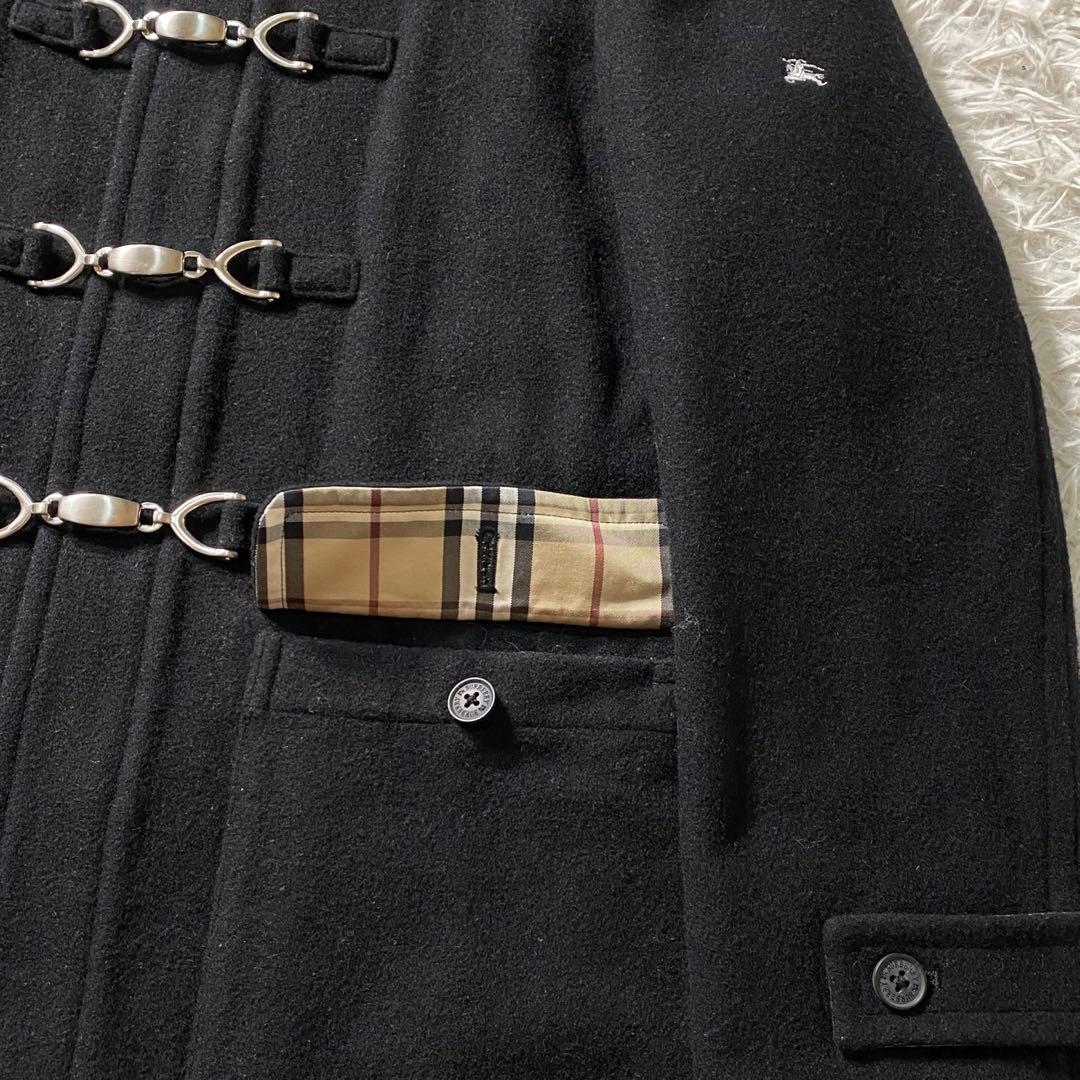 美品】バーバリーブラックレーベル ダッフルコート 金具 ノバチェック