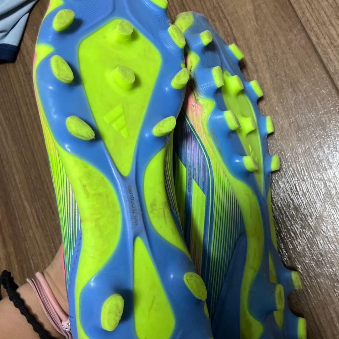 adidas F50 サッカーシューズ 青/ピンク/黄緑 25センチ - メルカリ
