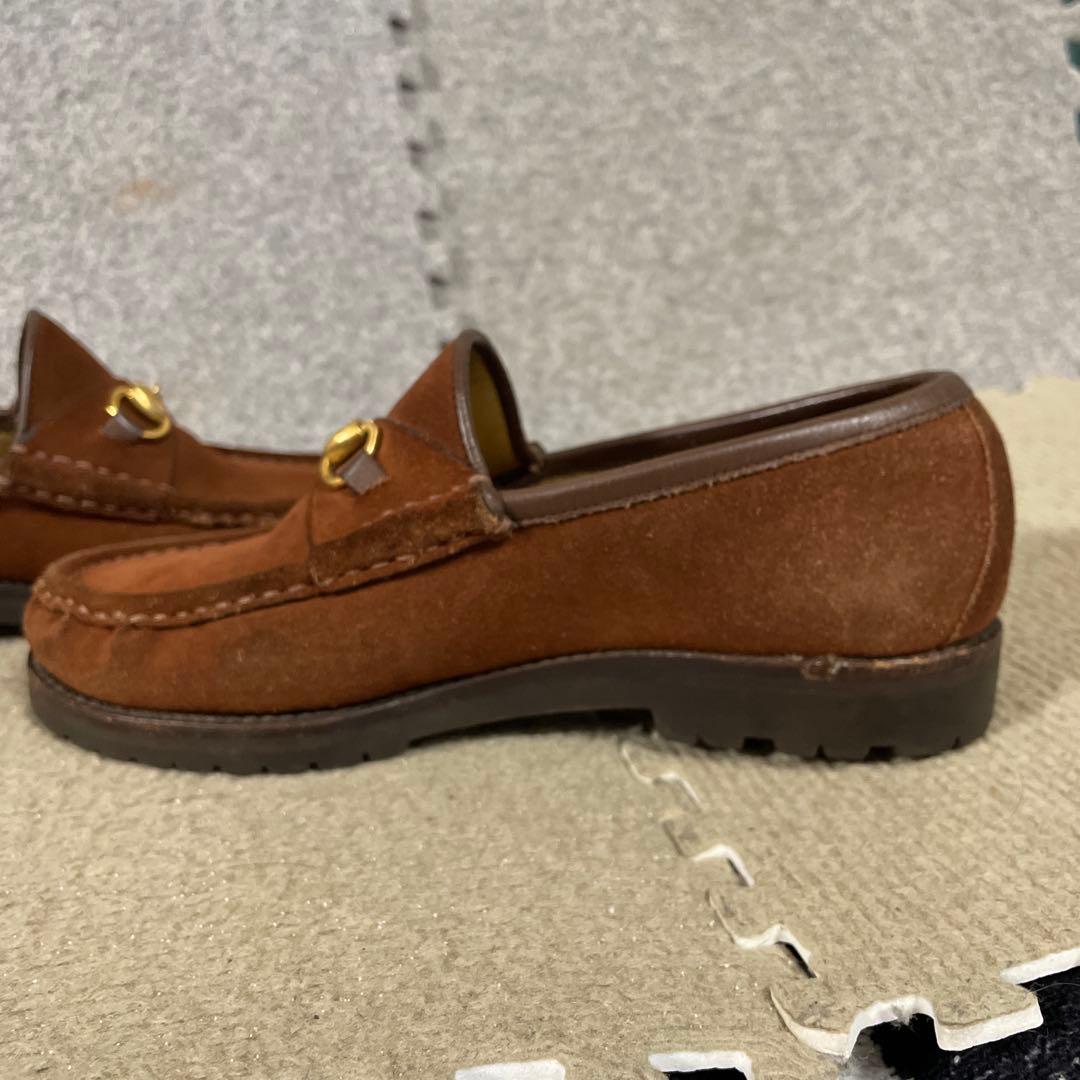 GUCCI グッチホースビットブラウン スエード ローファー22センチ