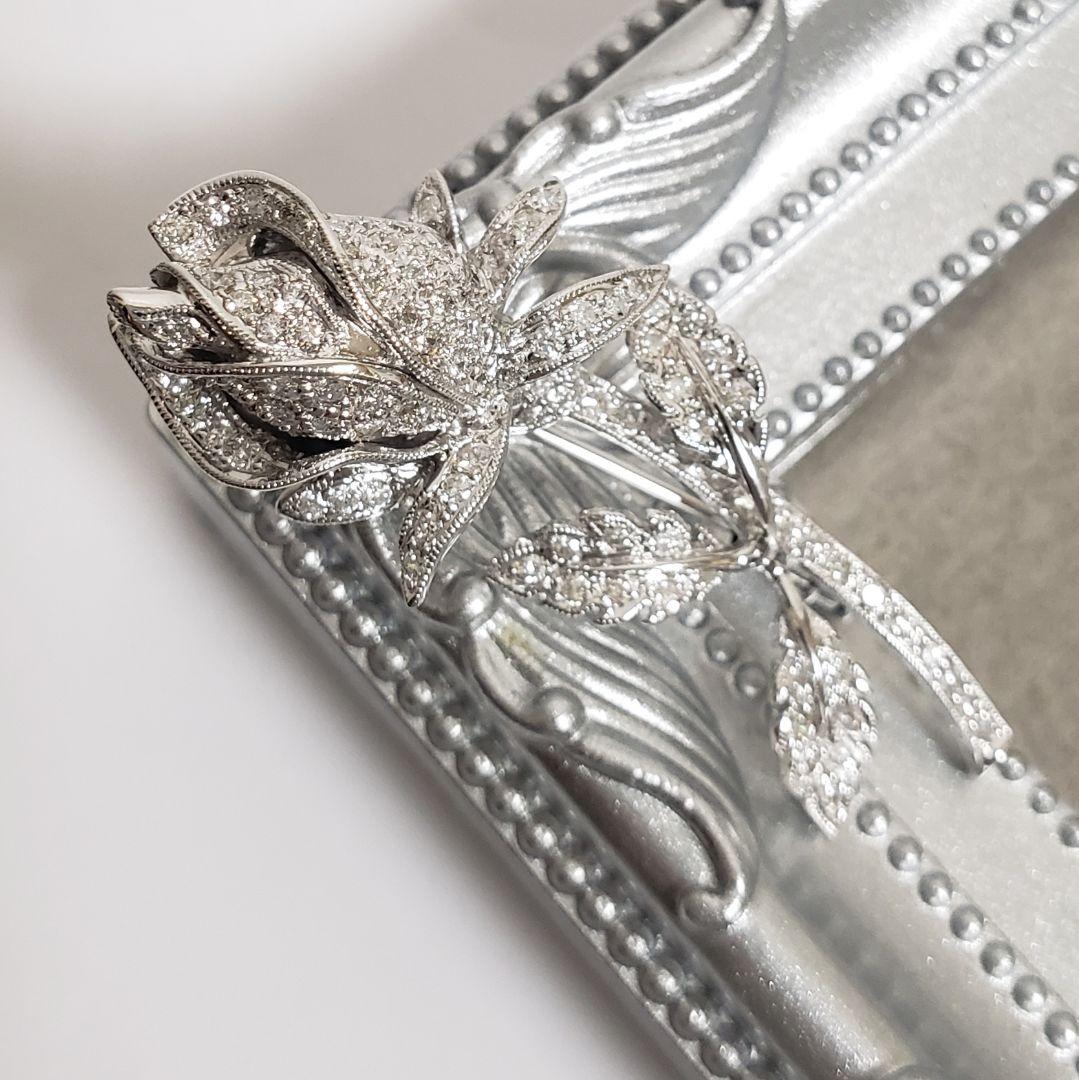 最安値 K18WG 天然ダイヤペントップ兼ブローチ 0.86ct