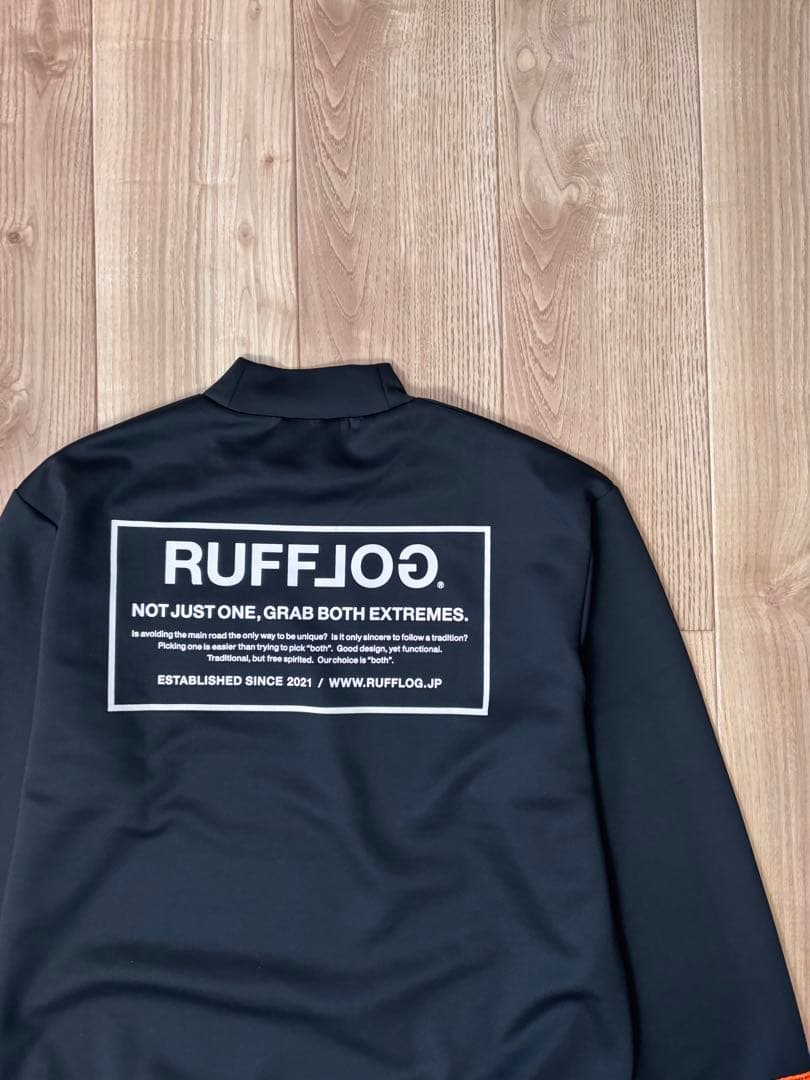 ラフロッグ バックフレームロゴモックネックシャツ XL ブラック