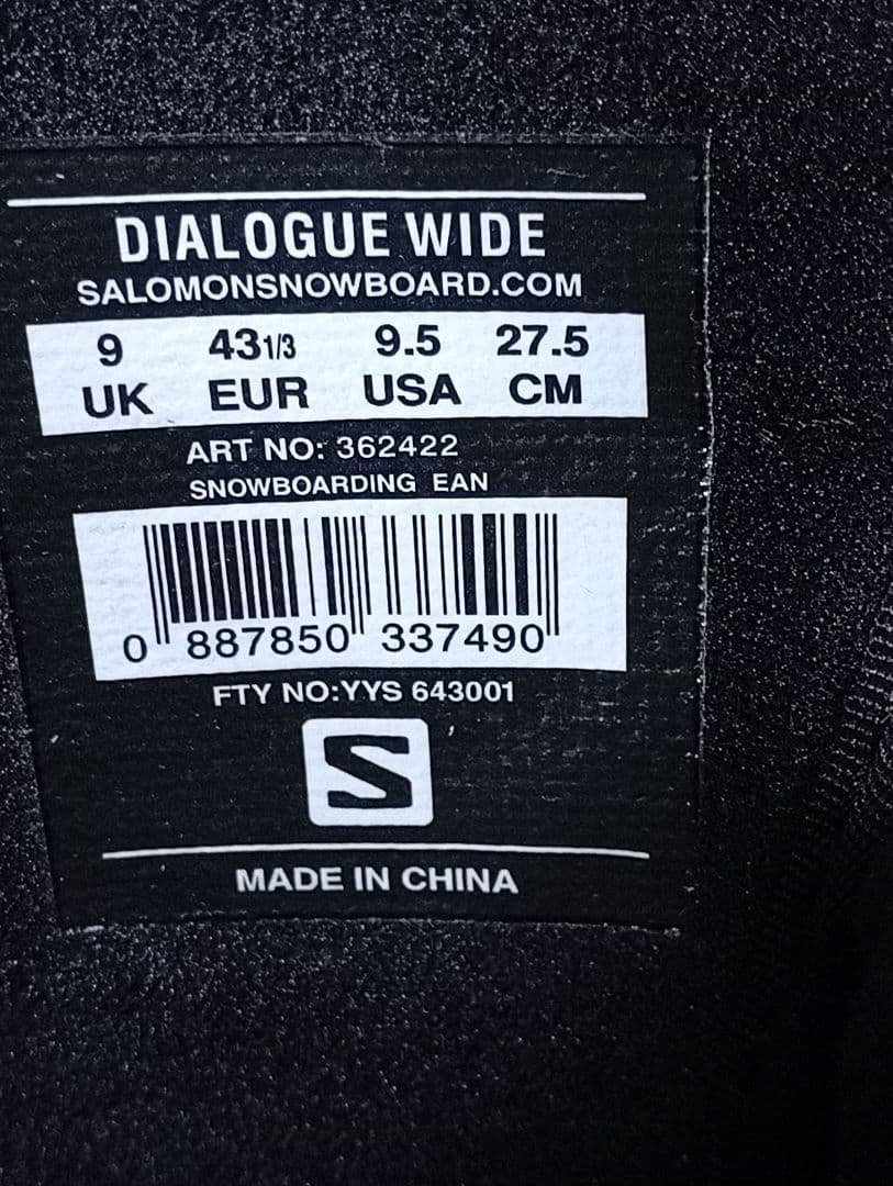 SALOMON スノーボードブーツ 27.5cm WIDE　カービング　パウダー