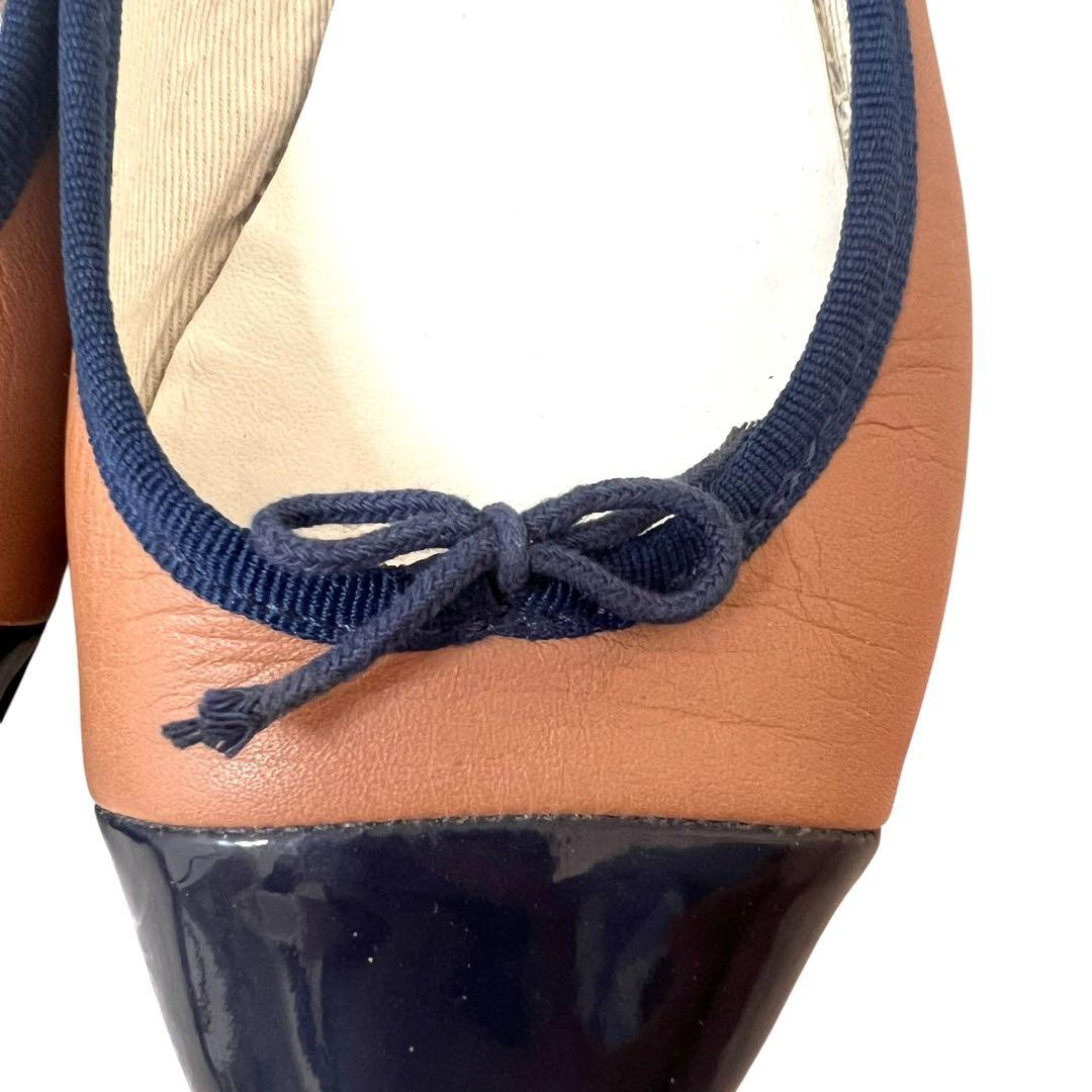 美品】repetto フローラ フラットパンプス コンビレザー - メルカリ