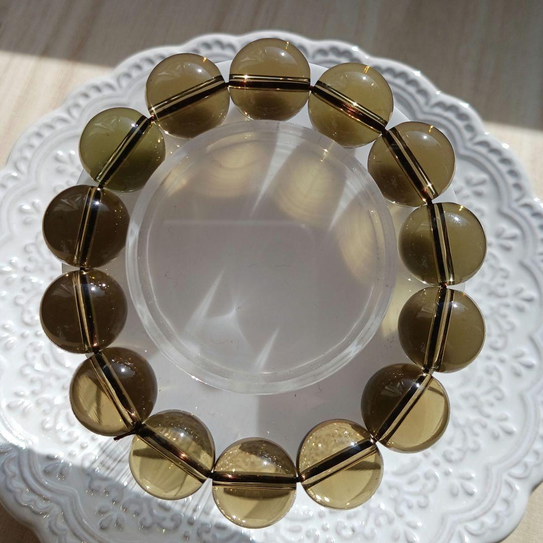 魔晶ゼウス 大玉 16mm 天然スモーキーシトリン ゼウスクォーツ ブレス