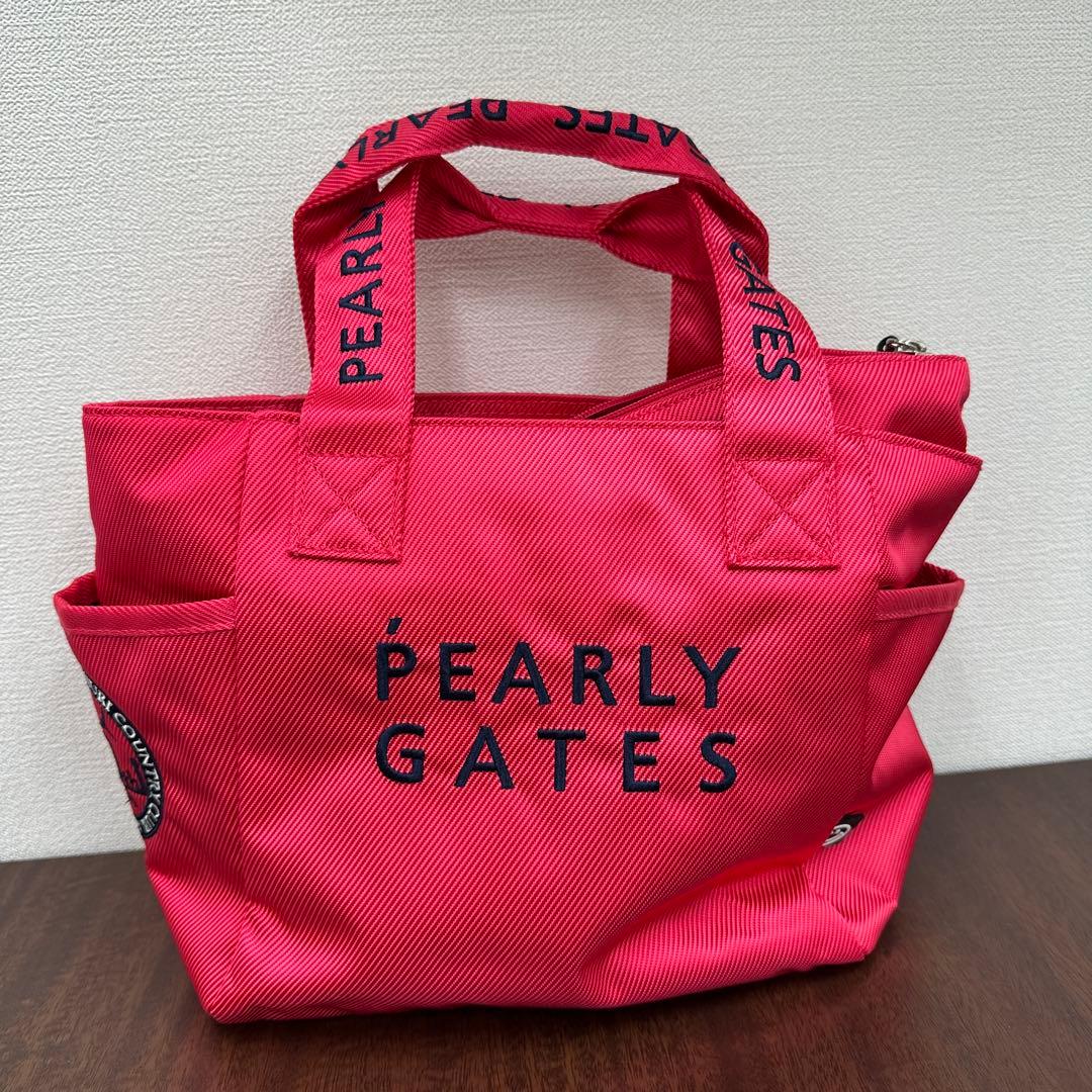 PEARLY GATES カートバック　新品未使用 PEARLY GATES（パーリーゲイツ） カートバッグ 白 ロゴ 内外ポケット