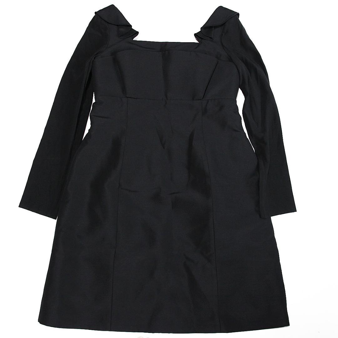 美品 フォクシー チューリップ ラッフル ワンピース ドレス 37076 黒