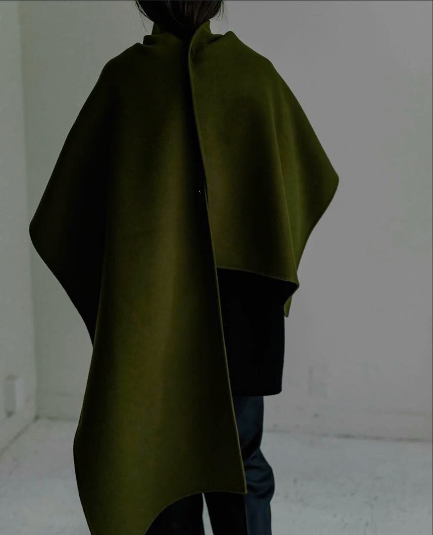 digne throw shawl coat - khaki 新品未使用