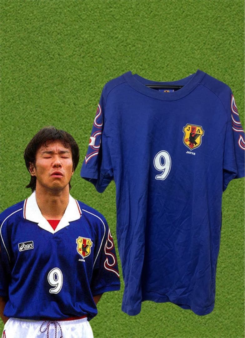 日本代表 サッカーシャツ 中山雅史 ゴン ジュビロ磐田 98年 Tシャツ